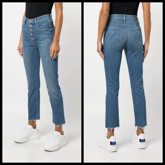 💕MOTHER💕 The Pixie Dazzler Ankle Fray Jeans ~ Beginner's Luck 32 NWOT - Picture 7 of 16